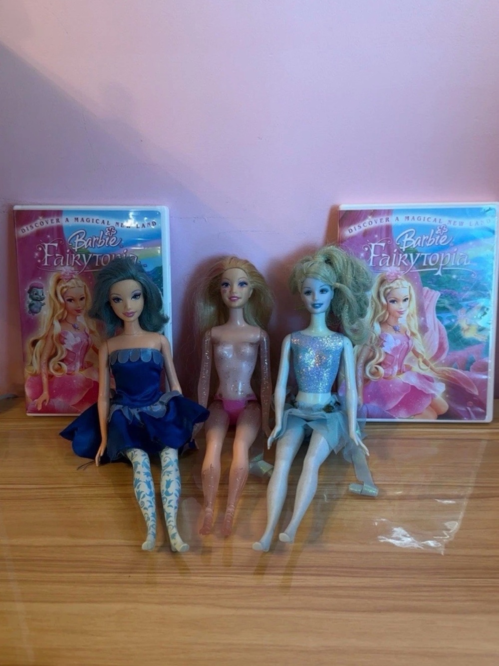 Barbie Fairytopia Lot Of 3 Dolls And 2 DVDs